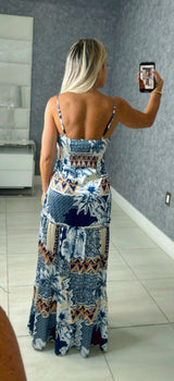 9830 Summer print maxi dress