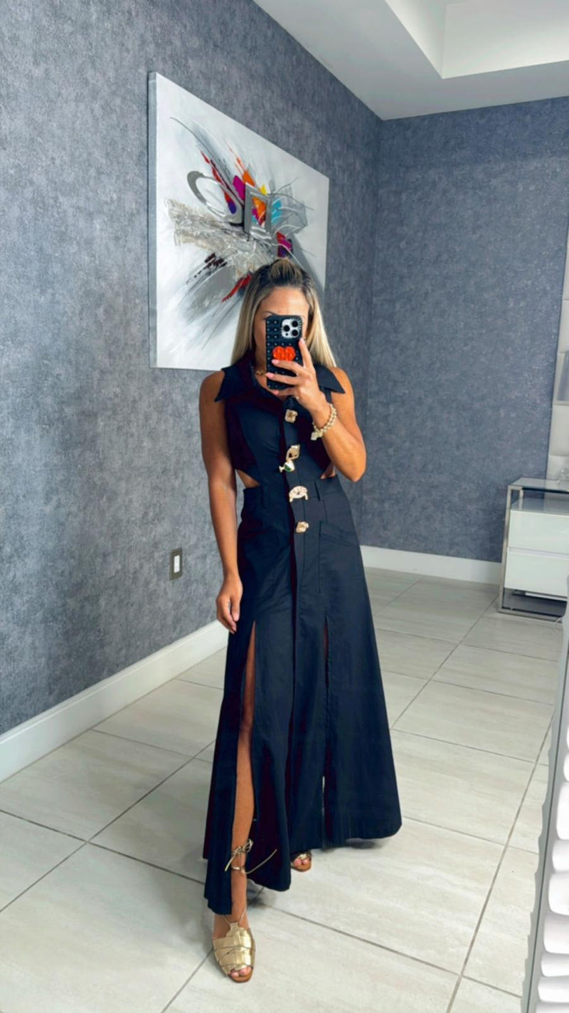 4111 Senses pin maxi dress