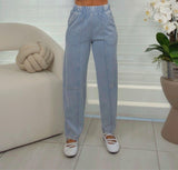 1056 Acid washed elastic waist knit jogger