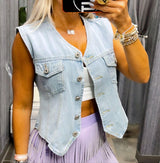 3116 Denim vest with pockets