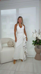 4555 Ruffle maxi dress