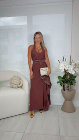 4555 Ruffle maxi dress