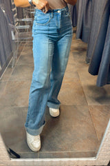 0820 Wide leg jeans stretch