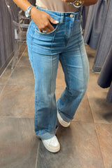 0820 Wide leg jeans stretch