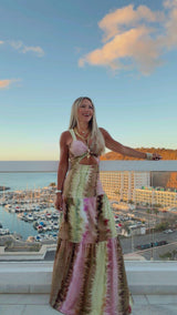 1866 Earth muse open front maxi dress Kiut