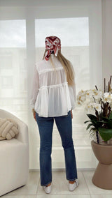 5109 Chiffon boho ruffle blouse