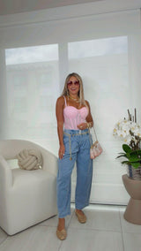 1760 Slouchy crop barrel pleated pants