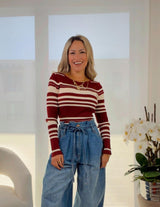 7001 Striped long sleeve bodysuit