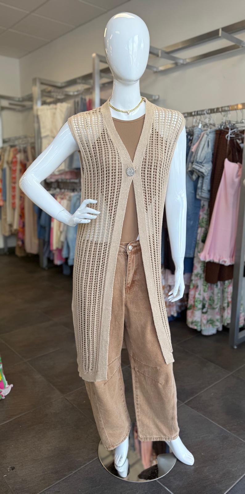 3200 Lurex long vest cardigans