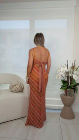 0171 Knit open back maxi dress
