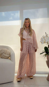 1005 Polka dots top and pants set