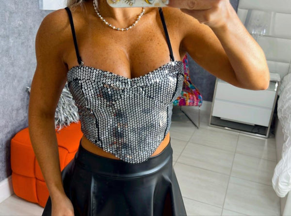 2128 Shiny corset top