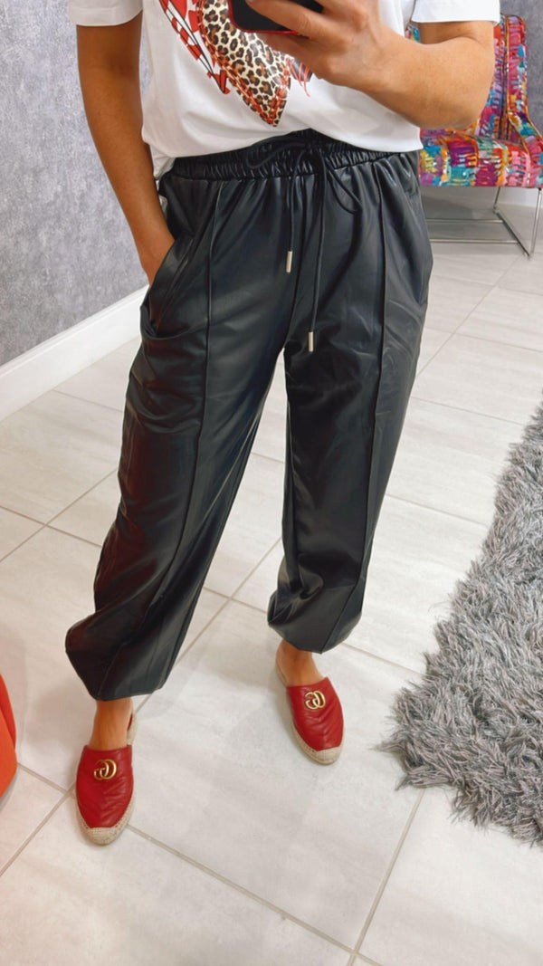 1131 Leather jogger pants