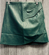 1027 Draped faux fur mini skirt