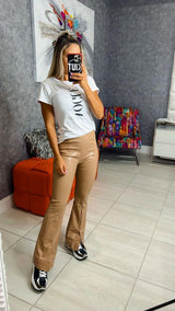 F208 Leather pant with boot opening