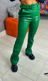 0127 Straight leg pants with belt