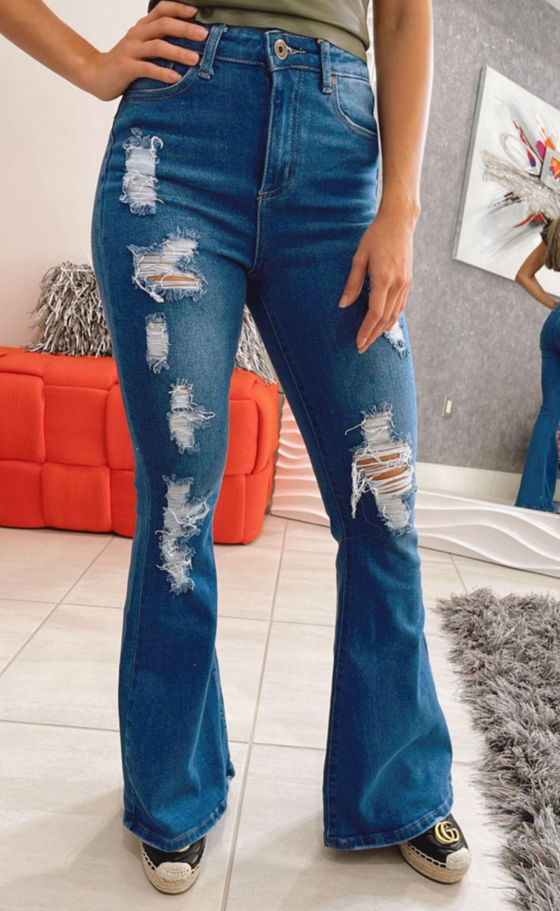 2907 Ripped wide boot jeans