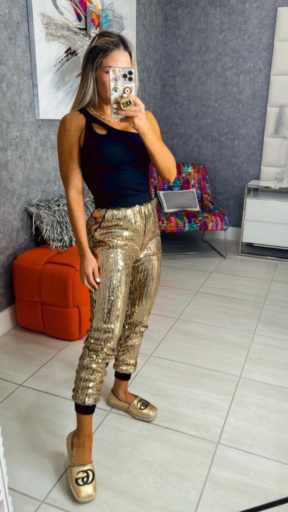 0075 Sequin jogger pants