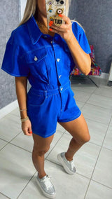 0815 Denim stich detail romper