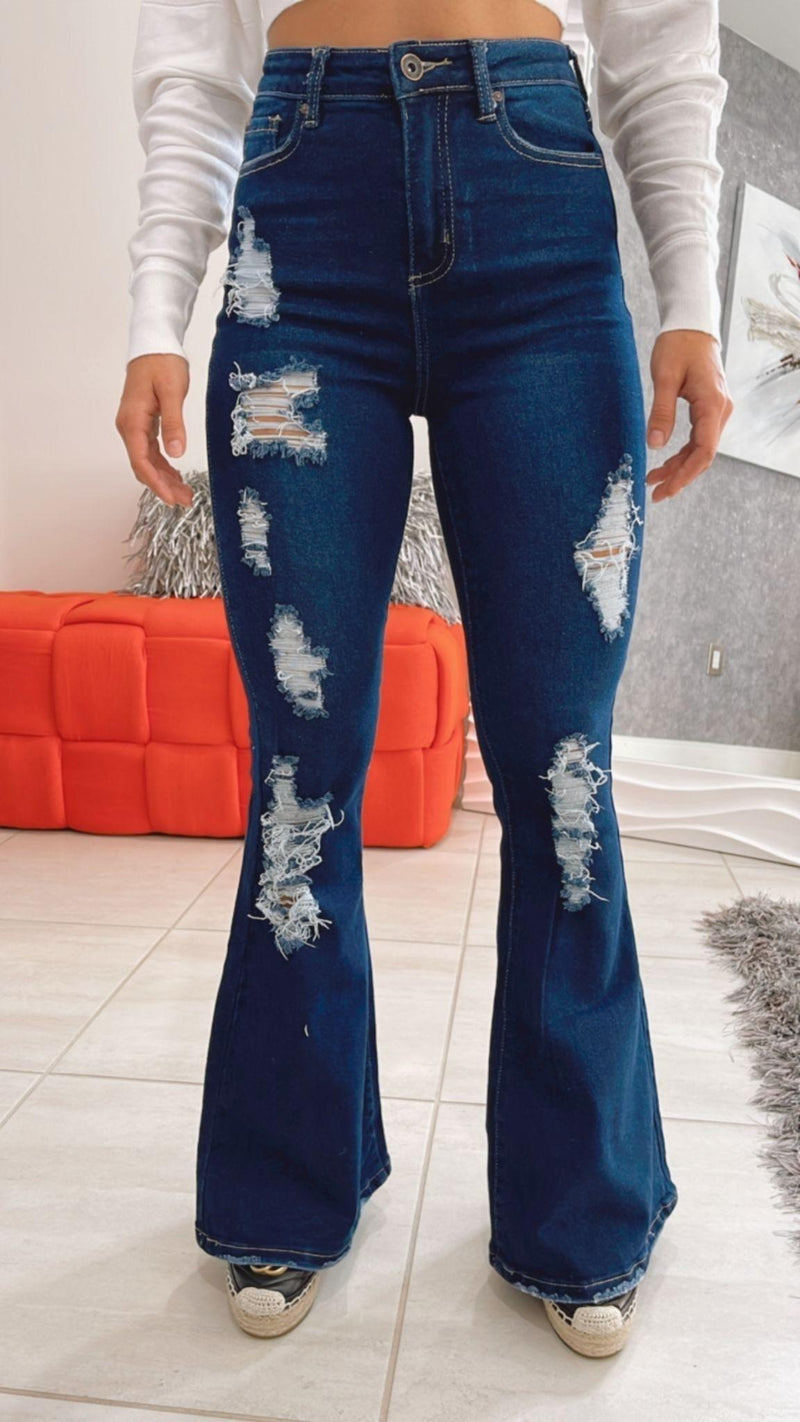 2907 Ripped wide boot jeans